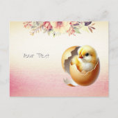 Kleine Kuiken Broedende Bloemen Ansichtkaart Briefkaart (Voorkant)