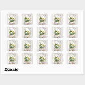  kleine kuiken en roosters vierkante sticker (Vel)