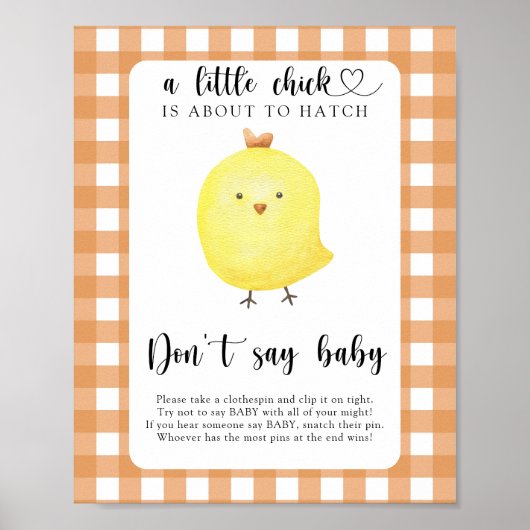 Kleine Kuiken Zeg geen baby Poster (Voorkant)