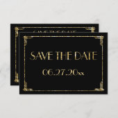 Kleine kunst Deco Gold Foil Wedding Save the Date  (Voorkant / Achterkant)