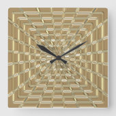 Kleine kunstmuurklok van metallisglas vierkante klok (Voorkant)