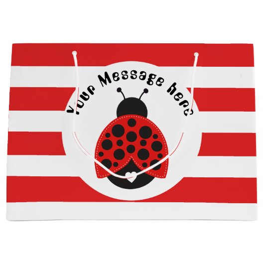 Kleine ladybug voegt berichtpartijtas toe large cadeautasje (Voorkant)