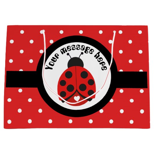 Kleine ladybug voegt berichtpartijtas toe large cadeautasje (Voorkant)