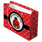 Kleine ladybug voegt berichtpartijtas toe large cadeautasje (Voorkant Gekanteld)