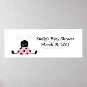 KLEINE LADYBUGS-Baby shower / Banner van de verjaa Poster (Voorkant)