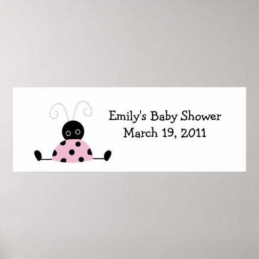 KLEINE LADYBUGS-Baby shower / Banner van de verjaa Poster (Voorkant)