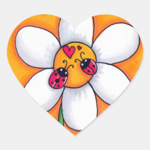Kleine Ladybugs Hart Sticker