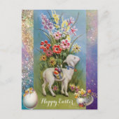 KLEINE LAM, EENVOUDIGERE EIEREN EN KLEURSTROMEN FEESTDAGENKAART (Voorkant)