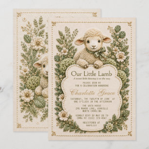 Kleine Lam Sage Groene Geslachtsneutrale Baby Show Kaart
