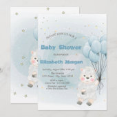 Kleine Lam Schaap Sterren Baby Shower Kaart (Voorkant / Achterkant)