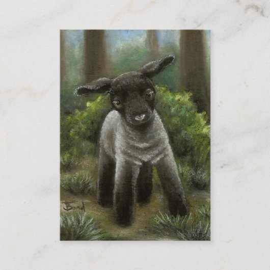 Kleine lammeren in de bossen ACEO-prints Visitekaartje (Voorkant)