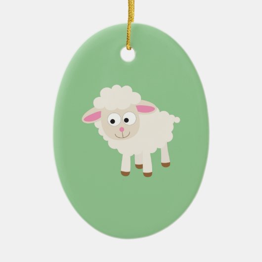 Kleine lammeren keramisch ornament (Voorkant)