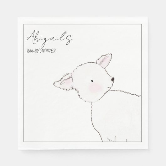 Kleine Lammetje Baby Shower Servet (Voorkant)