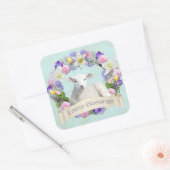 Kleine lammetje Pasen Vierkante Sticker (Envelop)