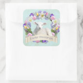 Kleine lammetje Pasen Vierkante Sticker (Tas)
