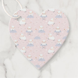 Kleine lammetjes die op wolken-Baby shower hangen Bedankjes Labels