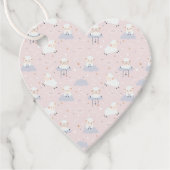 Kleine lammetjes die op wolken-Baby shower hangen Bedankjes Labels (Voorkant)