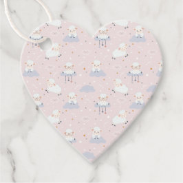 Kleine lammetjes die op wolken-Baby shower hangen Bedankjes Labels