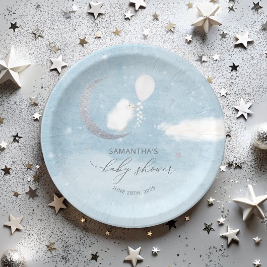 Kleine lamp met ballonBaby shower Papieren Bordje