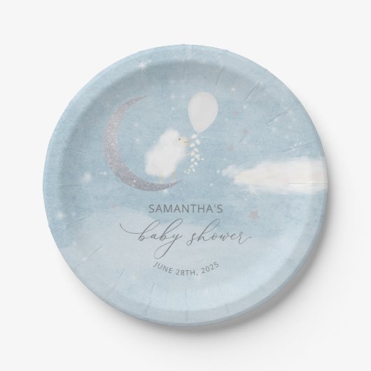 Kleine lamp met ballonBaby shower Papieren Bordje (Voorkant)