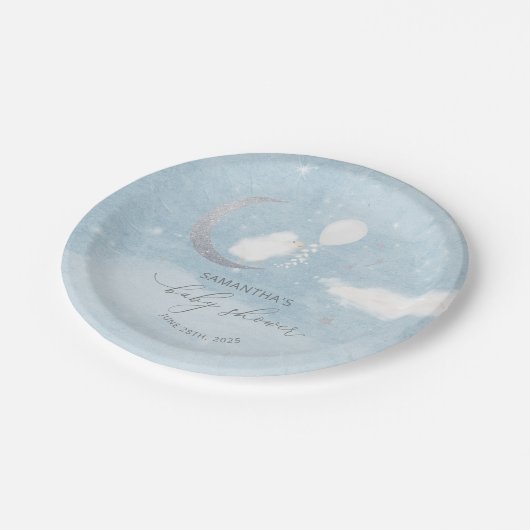 Kleine lamp met ballonBaby shower Papieren Bordje (Gekanteld)