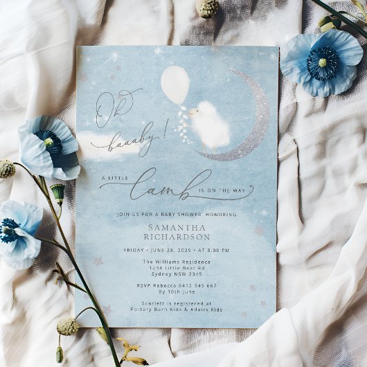 Kleine lamp met ballonvaardig Baby shower Kaart