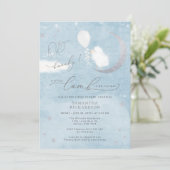 Kleine lamp met ballonvaardig Baby shower Kaart (Staand voorkant)