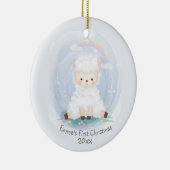 Kleine lampjes voor de eerste kerstdag van de baby keramisch ornament (Rechts)