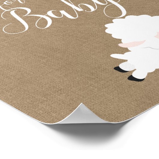 Kleine lampvoet Baby shower Poster (Hoek)