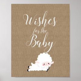 Kleine lampvoet Baby shower Poster