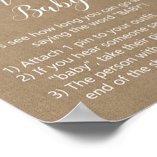 Kleine lampvoet Baby shower Poster (Hoek)