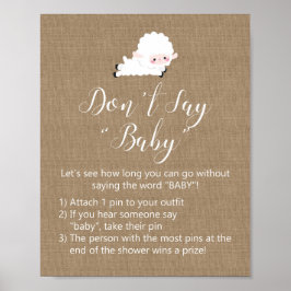 Kleine lampvoet Baby shower Poster
