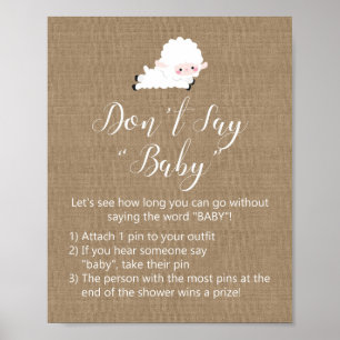 Kleine lampvoet Baby shower Poster