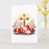 Kleine lams orthodoxe paasviering kaart (Gele Bloem)