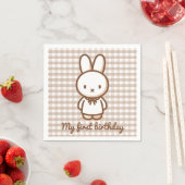 Kleine latte gingham servetten (Insitu)