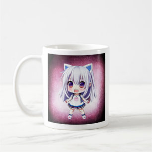 kleine latte koffie pun anime meisje koffiemok