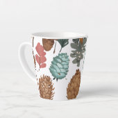 Kleine Latte Mok, 12 oz - Pine Cone Design Mok (Linkerhoek)