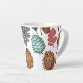 Kleine Latte Mok, 12 oz - Pine Cone Design Mok (Rechterhoek)