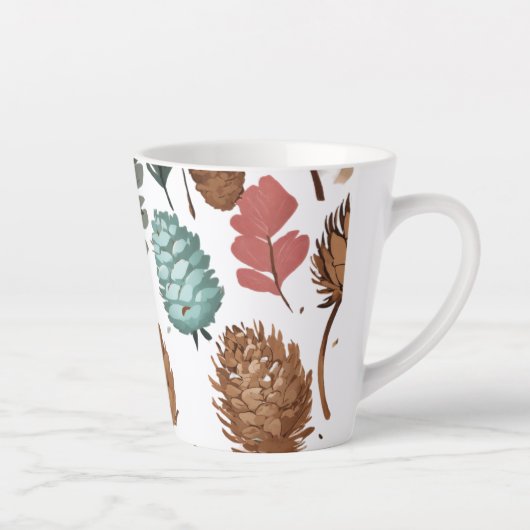 Kleine Latte Mok, 12 oz - Pine Cone Design Mok (Rechts)
