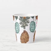 Kleine Latte Mok, 12 oz - Pine Cone Design Mok (Voorkant)