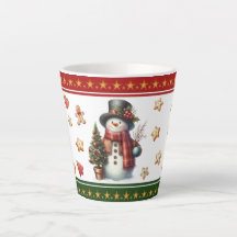 Kleine Latte-mok met Sneeuwman en Kerstkoekjes