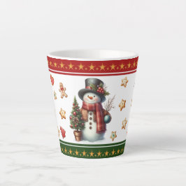 Kleine Latte-mok met Sneeuwman en Kerstkoekjes Latte Mok