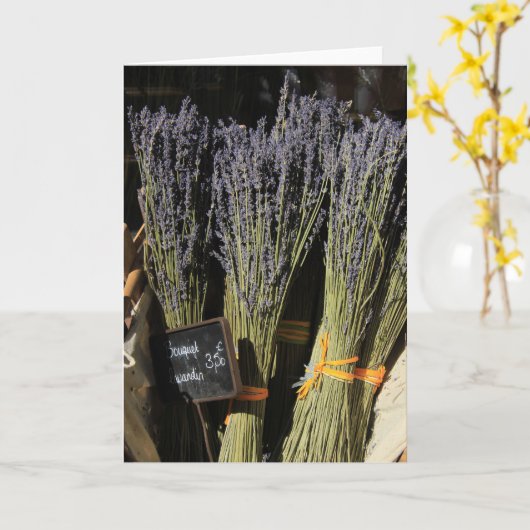 Kleine lavenblikjes kaart (Gele Bloem)