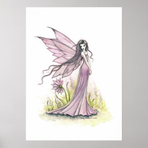 Kleine Lavendel Fee Fantasie Kunst Illustratie Poster