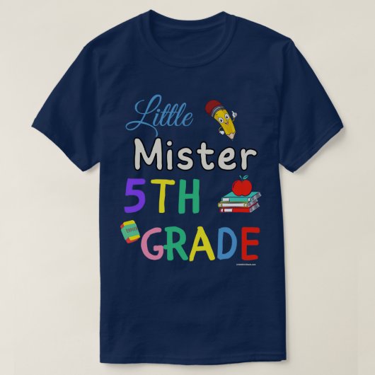 Kleine leerschool met de vijfde klas t-shirt (Design voorkant)
