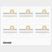 Kleine Leeuw {Blauw} | Boekplaten Vierkante Sticker (Vel)