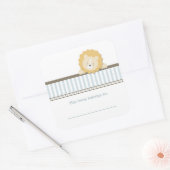 Kleine Leeuw {Blauw} | Boekplaten Vierkante Sticker (Envelop)