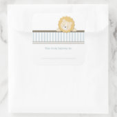 Kleine Leeuw {Blauw} | Boekplaten Vierkante Sticker (Tas)