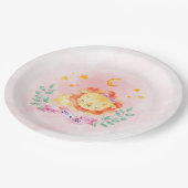 Kleine leeuw is een meisje Waterverf roze Baby sho Papieren Bordje (Gekanteld)