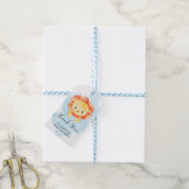 Kleine leeuw is een Waterverf blauw Baby Show Cadeaulabel (Met Touw)